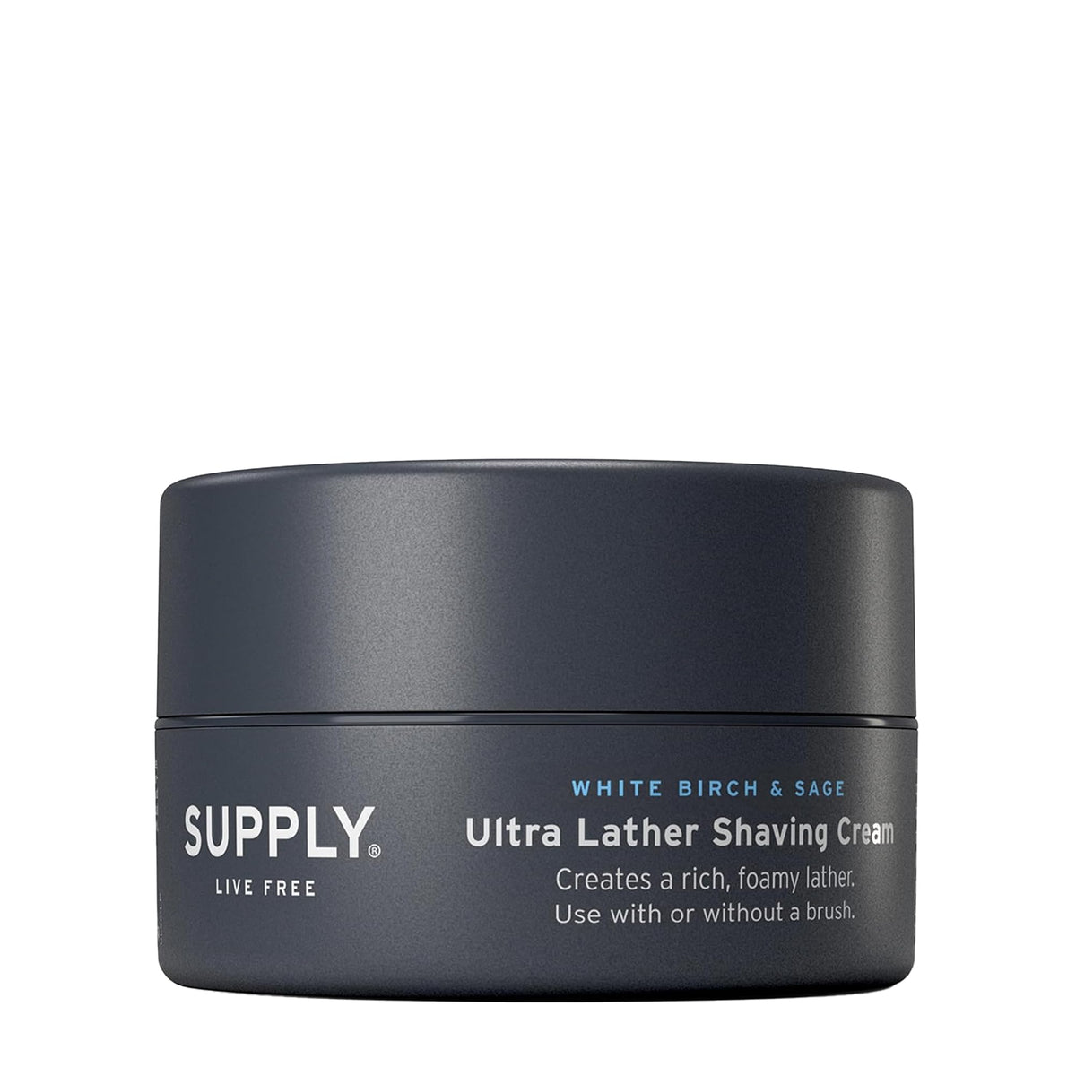 SUPPLY Ultra Lather Shaving Cream for Men – Rich Cushion for Smoother Shave – Helps Reduce Shave Irritation – White Birch & Sage – 3.4 oz