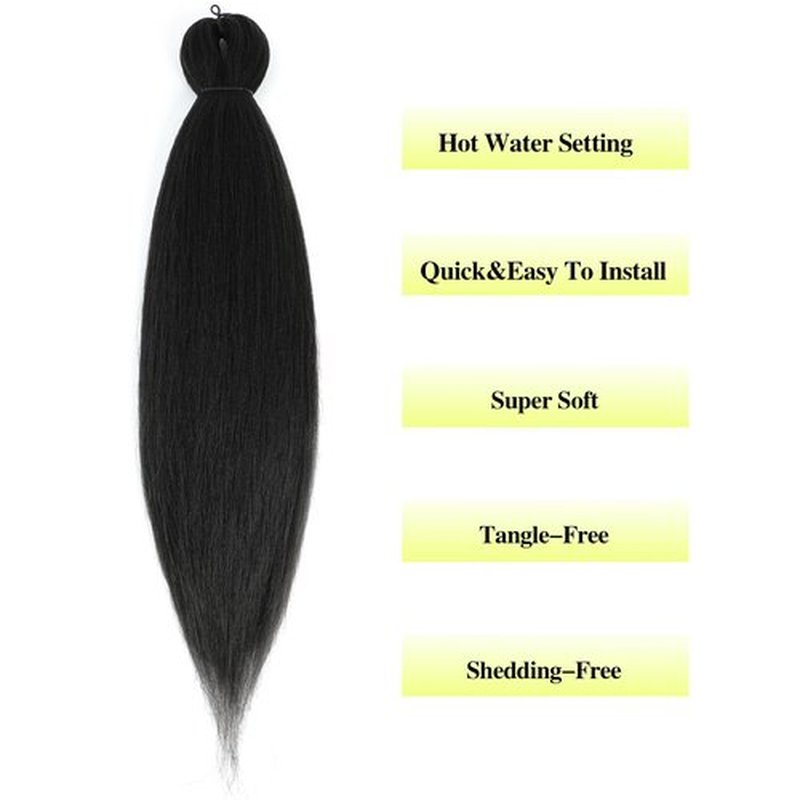 Braiding Hair Pre Stretched Long Pre Stretched Braiding Hair Extensions Braiding Hair Pre Stretched 22 Inch 8 Packs Synthetic Braiding Hair Extensions For Braids (22inch,1B)