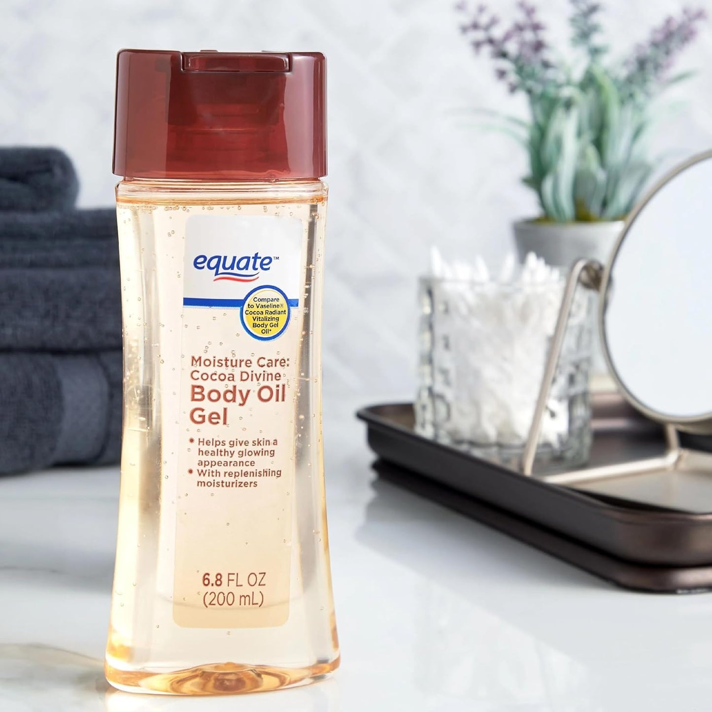 Equate Moisture Care Cocoa Divine Body Oil Gel, with Cocoa Seed Butter, 6.8 fl oz