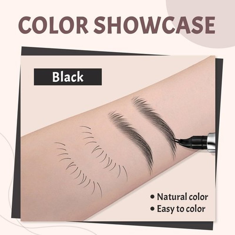 HOSAILY Curved Eyebrow Pen, 2 in 1 Waterproof Long Lasting Eyebrow Pencil Double Tip Lower Eyelash Pencil with 30° Curved Tip, Smudge Proof Microblading Eyebrow Pen Liquid Eye Makeup, 03 Grey