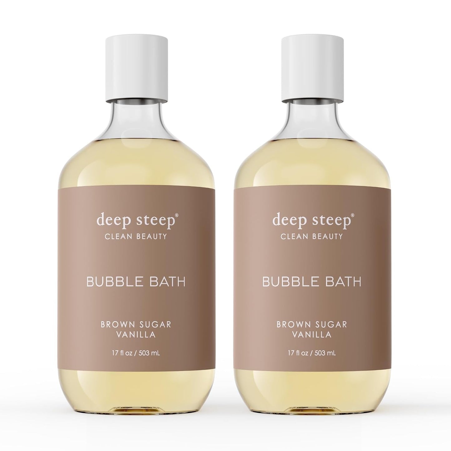 Deep Steep Bubble Bath, Lavender Chamomile, 17 oz (Pack of 2) – Soothing Soak with Shea Butter, Argan Oil, Aloe Vera & Coconut Oil – Vegan, Sulfate-Free, PH-Balanced Clean Beauty