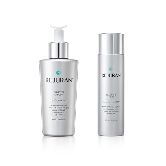Rejuran® Skincare Duo - c-PDRN® Turnover Ampoule & Rebalancing Toner for Firming, Hydration, Pore Care | 1.69 fl oz Set