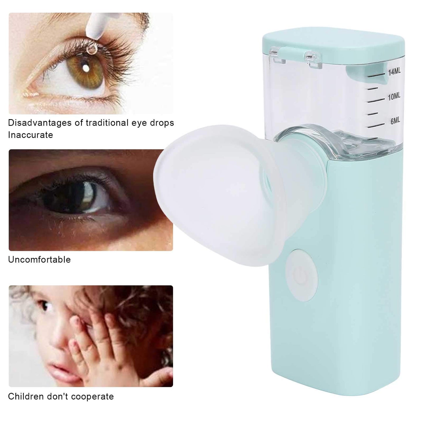 Brrnoo Eye Spray USB Charging Handheld Eye Care Spray, Mist for Tired and Dry, Portable Moisturizing Soothing Machine New moisturizing instrument cyan blue