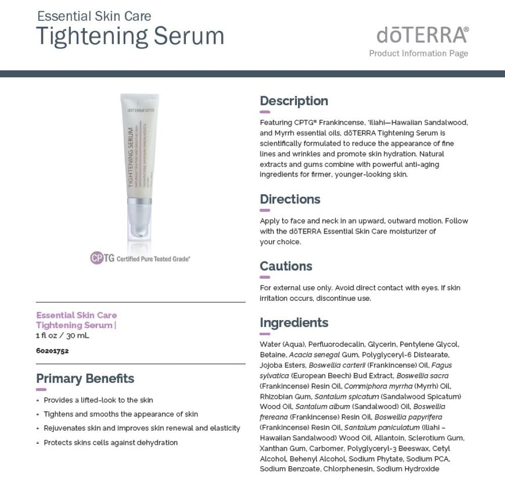 doTERRA - Tightening Serum - Essential Skin Care Collection - 1 fl oz