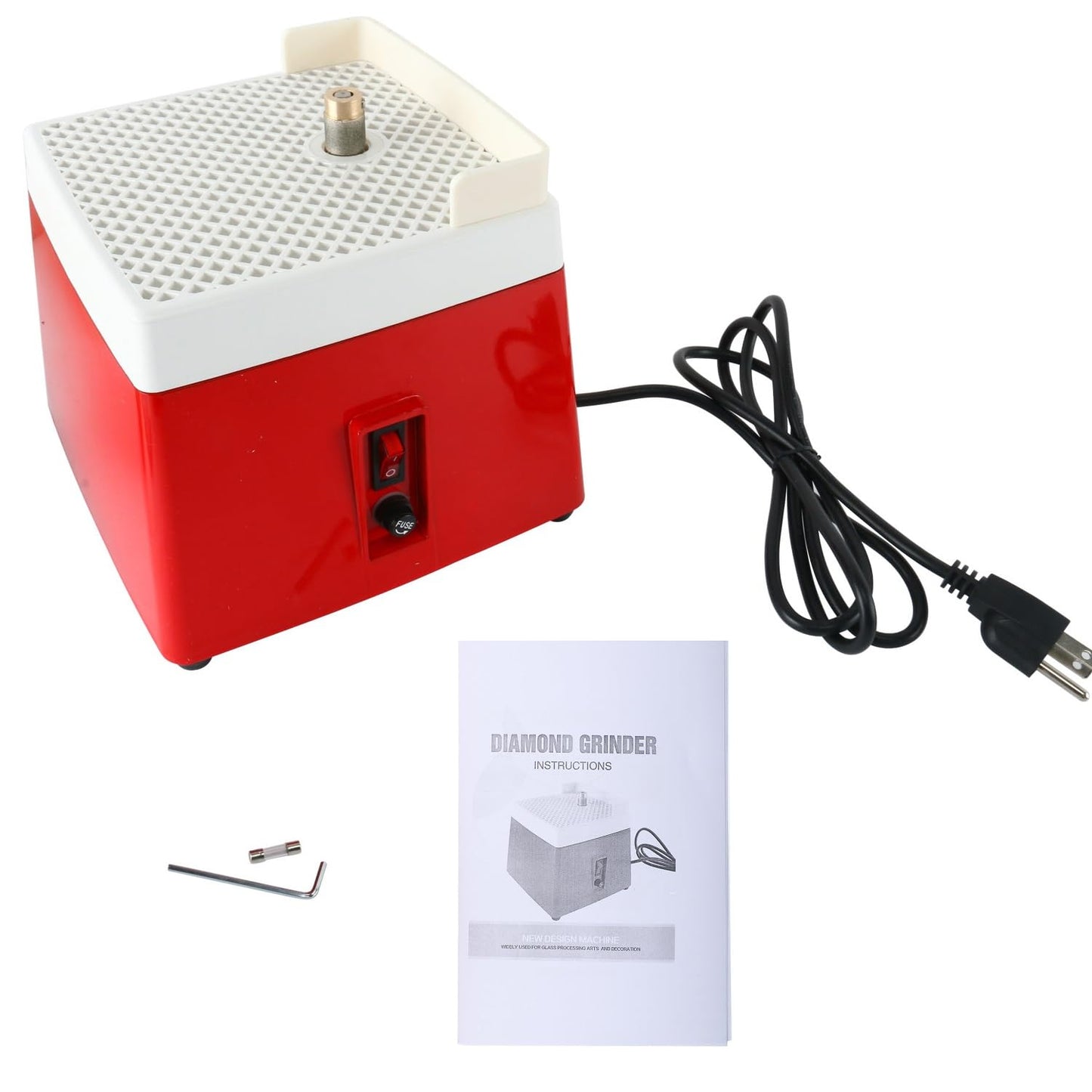 YaeTek Power Stained Grinder,Industrial Mini Portable Stained Glass Grinder Machine Diamond Glass Art Grinding Tool with Diamond Bit (110V, 0.1A 65W)