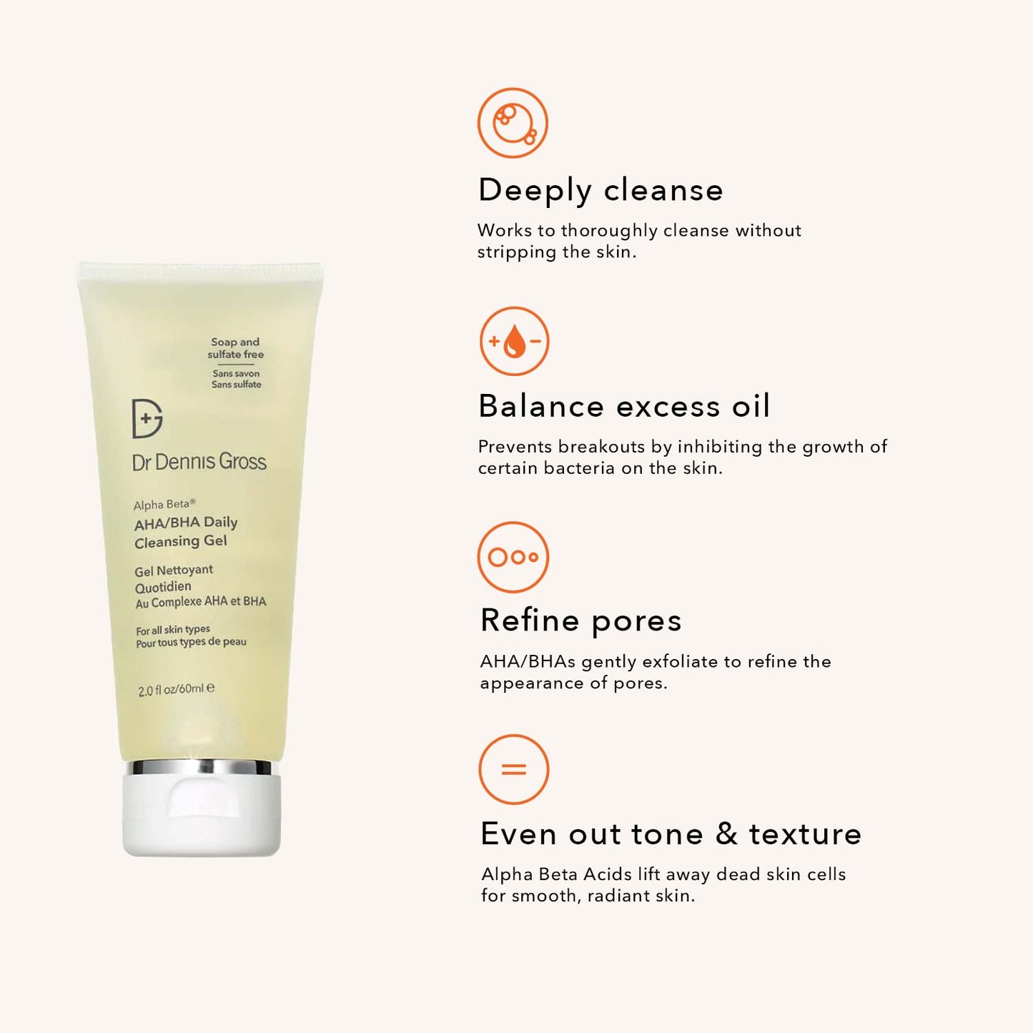 Dr Dennis Gross Alpha Beta® AHA/BHA Daily Cleansing Gel, for Skin That is Dull, Congested and Uneven Tone & Texture (Jumbo 16 Fl Oz)