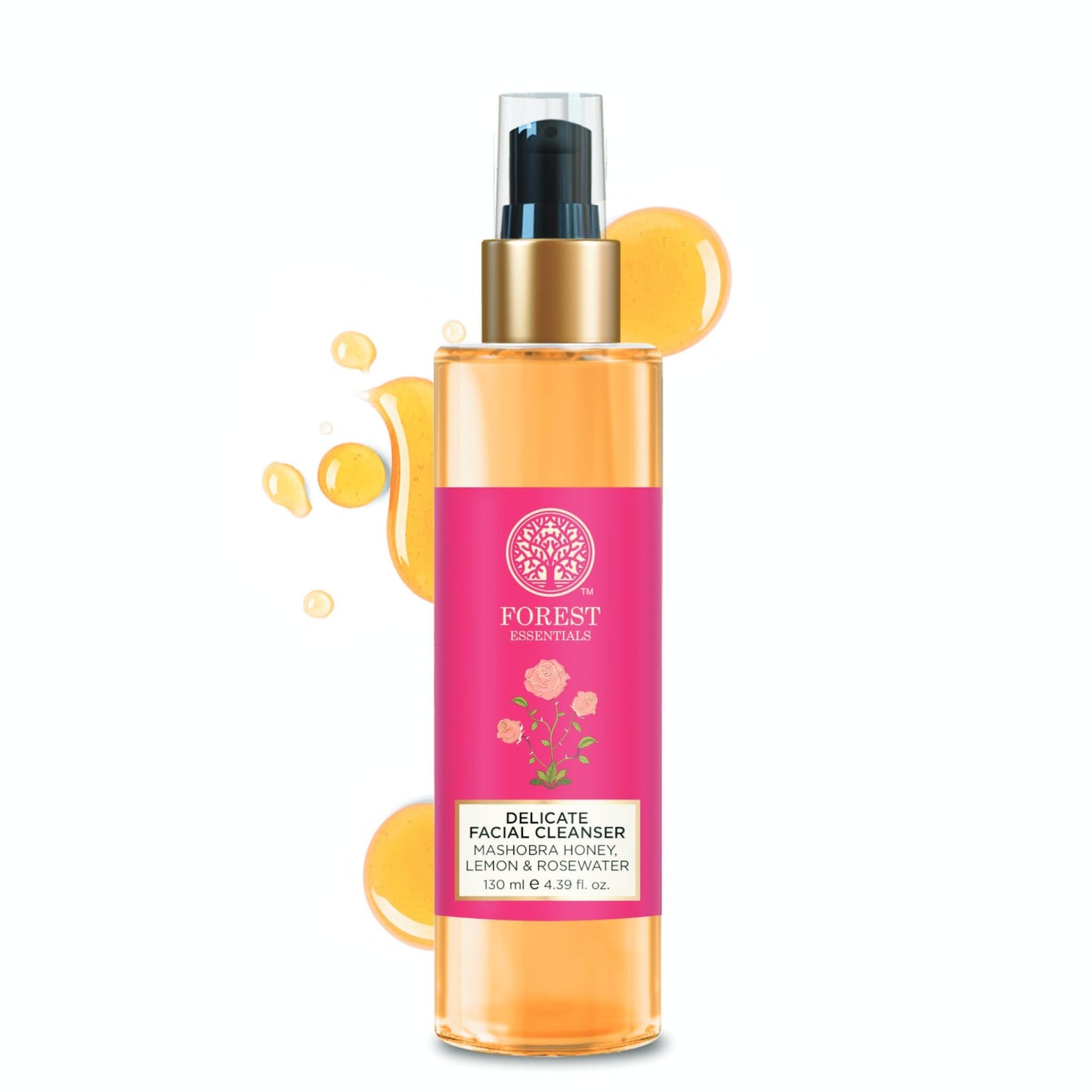 Forest Essentials Delicate Facial Cleanser Mashobra Honey, Lemon & Rose Water 130 ml (Face Wash)
