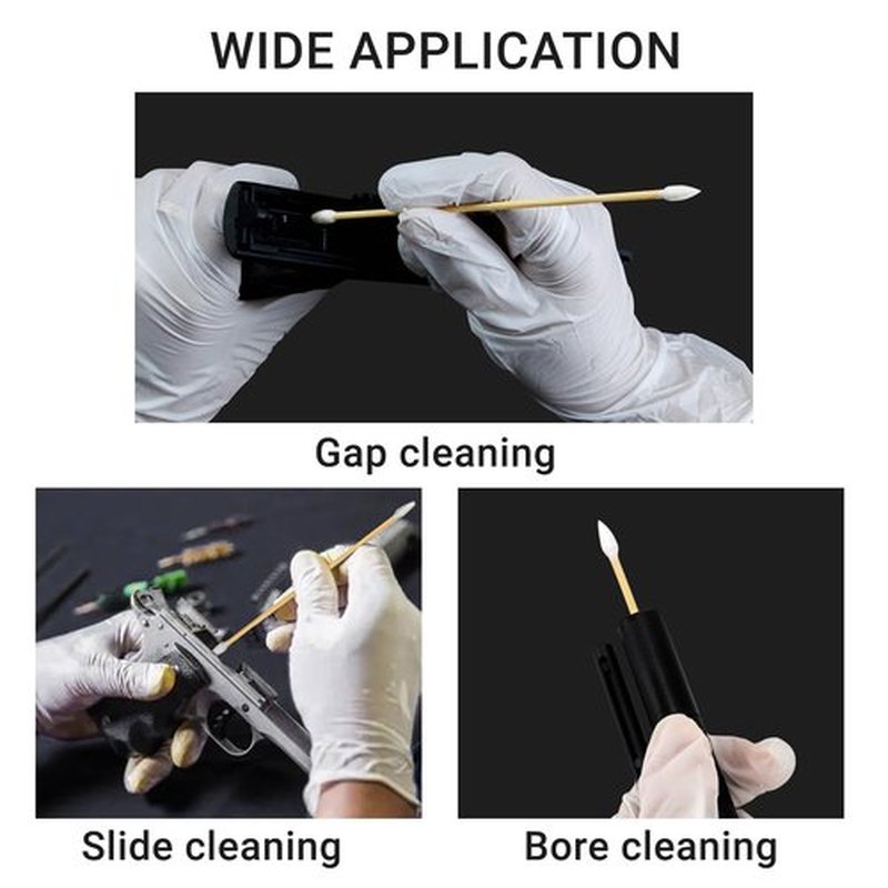 900PCS Double Pointed 6'' Long Cotton Swabs with Durable Stem, Lint- Free Gun Cleaning Swabs Pure Cotton Tips for Gun Maintenance, Makeup, Pet Care, Equipment (1800 Tips)