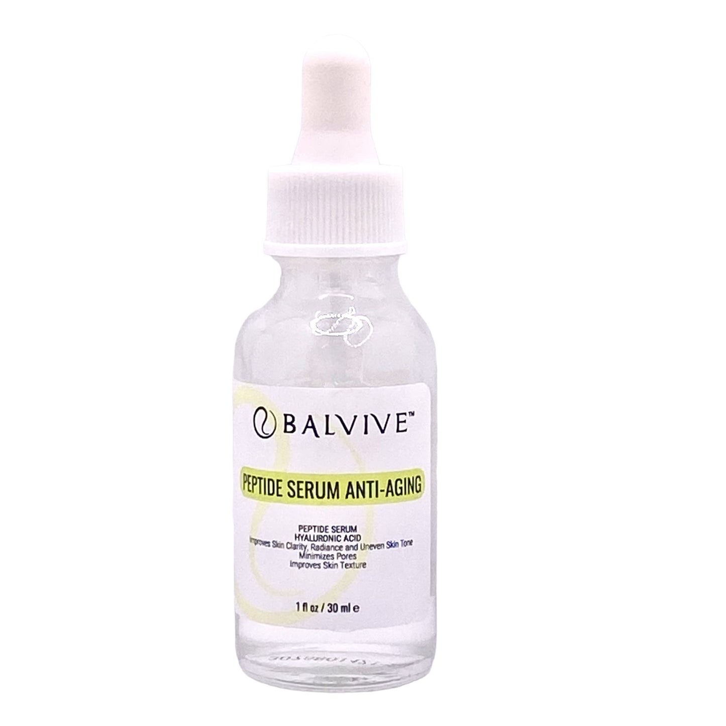 BALVIVE Advanced Peptide Serum for Face with Collagen Boosting, Multi-Peptide Complex, and Growth Factor for Firming, Plumping, for Aging - Hydrating Facial Serum for Women, 1 oz