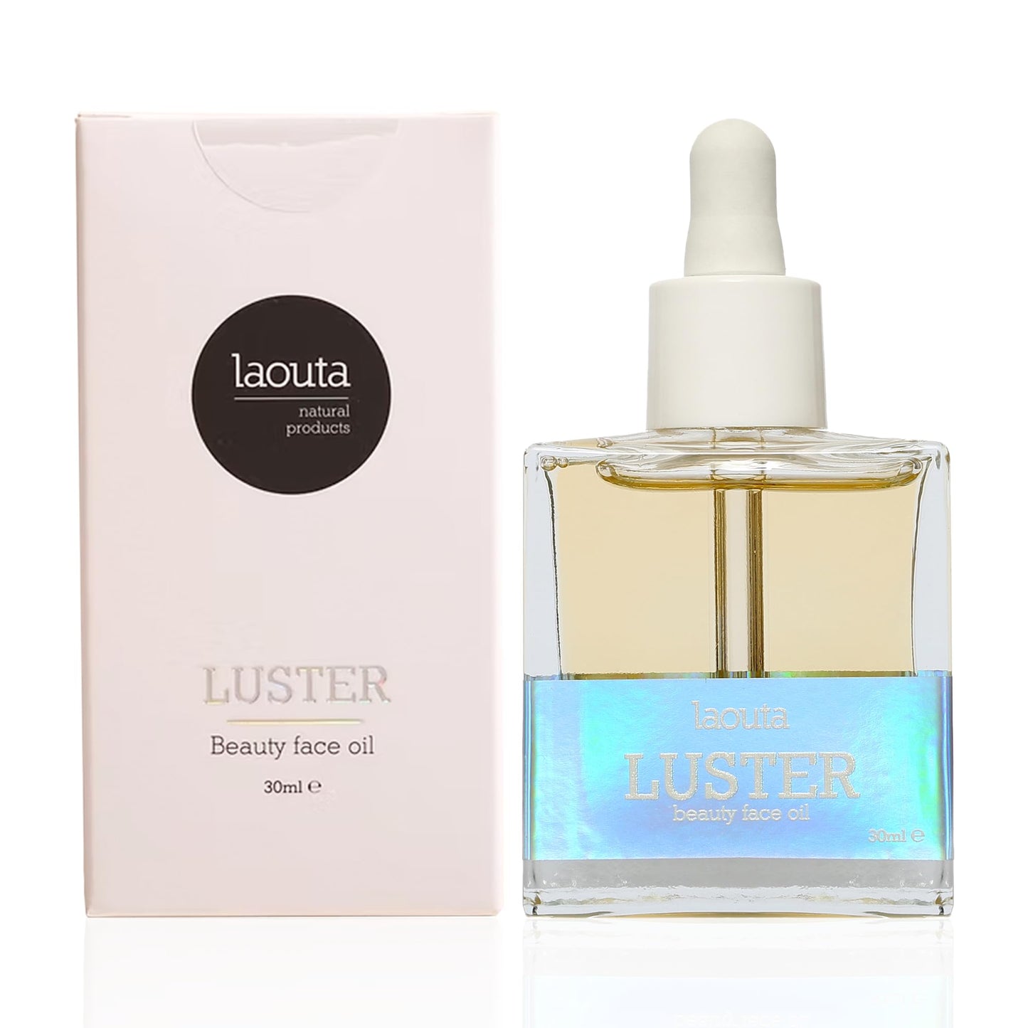 Laouta LUSTER Face Oil – Hydrating Skincare Serum – Hibiscus & Eucalyptus Flower Extract for Elasticity – Squalane Penetrates Vitamins into Dermis – Dewy Glow Night Routine - 1.01 Fl Oz