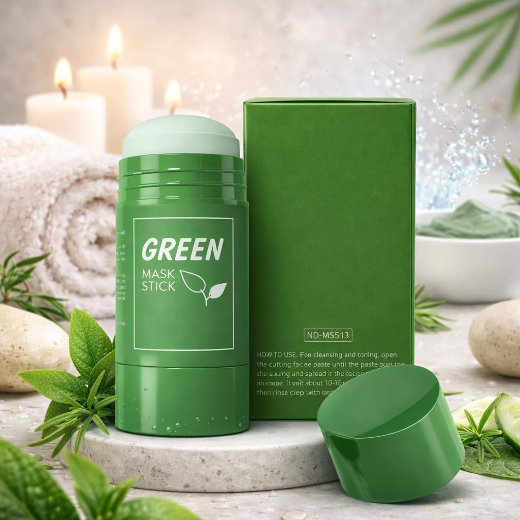 ZELIVO Green Tea Mask Stick for Face, Blackhead Remover Clay Mask, Deep Pore Cleansing Stick, Oil Control Acne Treatment, Moisturizing Detox Face Mask, Pore Minimizing Skincare for Women and Men