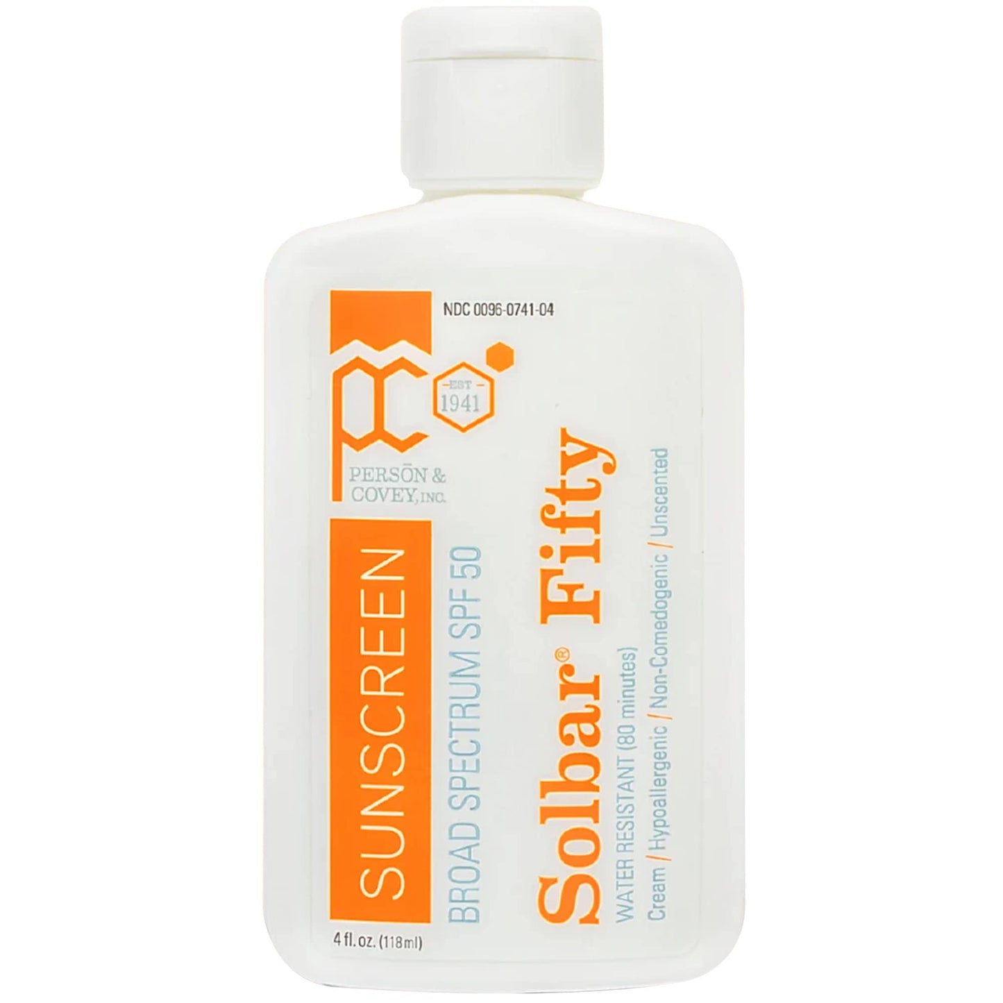Solbar Fifty SPF 50 Body & Face Sunscreen – Broad Spectrum Sun Cream, Water-Resistant Sun Screen Protector – 4 Fl. Oz.