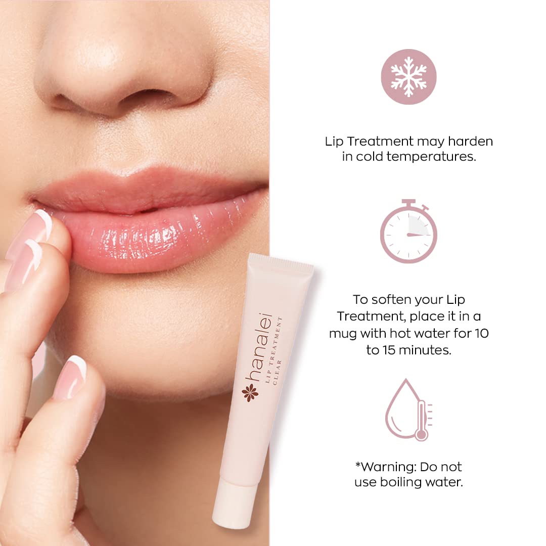 Hanalei Hydrating Lip Treatment Balm – Cruelty-Free, Paraben-Free Moisturizer for Severely Dry, Chapped Lips – Kukui Oil, Shea Butter & Grapeseed Oil – Clear Tint, Travel-Size 3-Pack (5ml X 3)