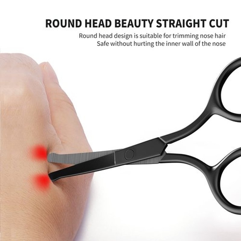 Upgraded Eyebrow Scissors, Small Scissors, Nose Hair Scissors Round Tip Design, Will Not Hurt The Nasal Cavity. Professional Grooming Scissors for Hair, Eyelashes, Nose, Eyebrow Trimming, Mustache