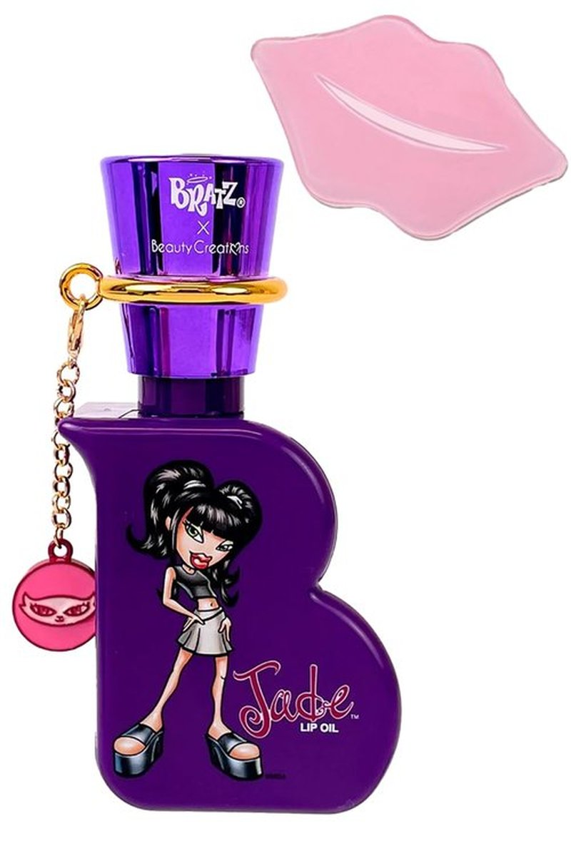 Glam Lux Beauty Bundle Beauty Creations X Bratz Vanilla Scented Lip Oil w Collagen Lip Mask Moisturizing & Shiny Lip Gloss (Jade, 1 count)