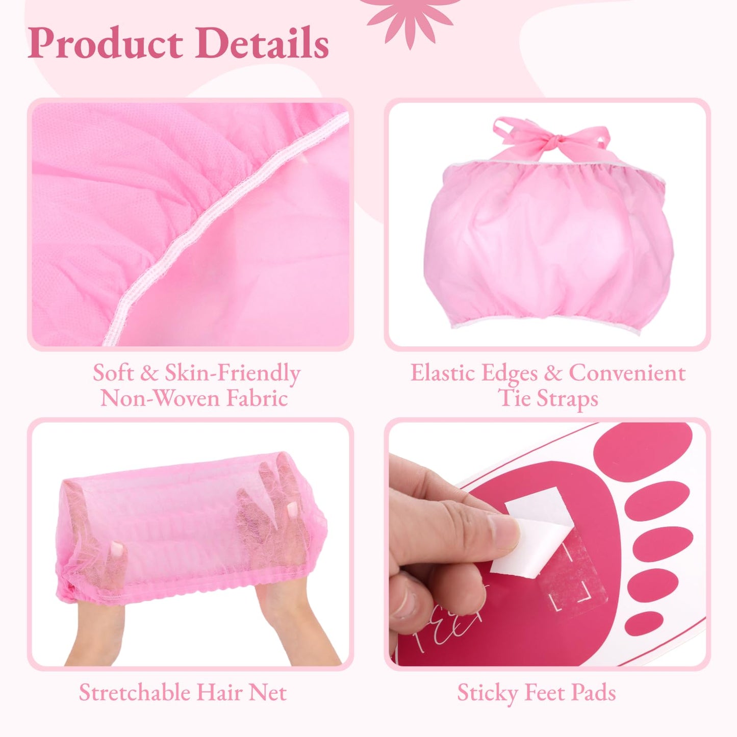 100 PCS Spray Tan Accessories, Disposable Spray Tan Accessories Set with Feet Pads Hair Caps Bra Underwear, Beach Tanning Wear Kit for Home Self Tanning Salon Use