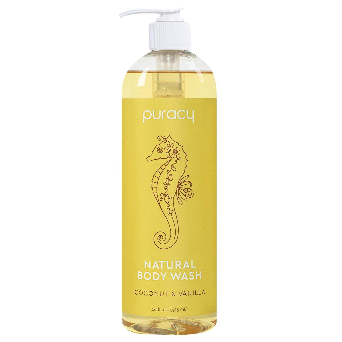 Puracy Body Wash, Natural Body Wash, 98.6% Pure Plant Ingredients, Moisturizing Shower Gel for Women Men Kids, Body Soap for Dry Sensitive Skin Gently Scented with Coconut & Vanilla, 16 Fl Oz