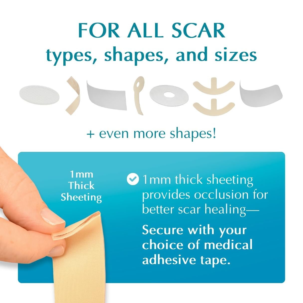 MyNewGel Advanced Silicone Scar Treatment Sheets | Old, New Scars, Surgery, Keloids, C-Section, Burns | 1" x 3" Sheet (3 Count) - Clear