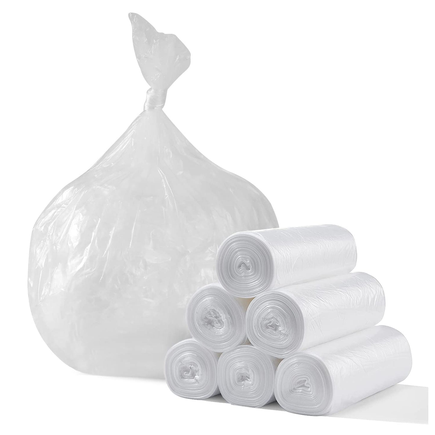 TYPLASTICS 45-48 Gallon Clear Trash Can Liners - 43" x 48" - High Density Garbage Bags - 200 Pack - Multipurpose for Office, Yard, Recycling, Industrial and Commercial