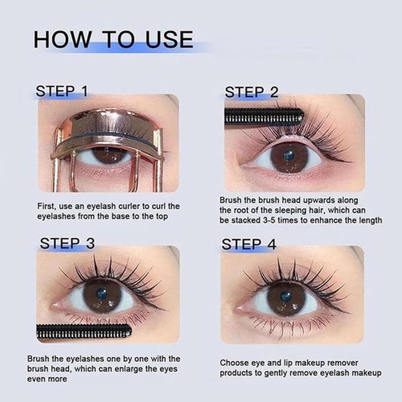 Chromamascara Mascara, Metal Wand Mascara, Curling Iron Mascara Metal, Mascara With Metal Wand, Iron Rod Mascara Brush, 3D Curling Eyelash Iron Mascara Waterproof, Long-Lasting, Smudgeproof (Black, 1)
