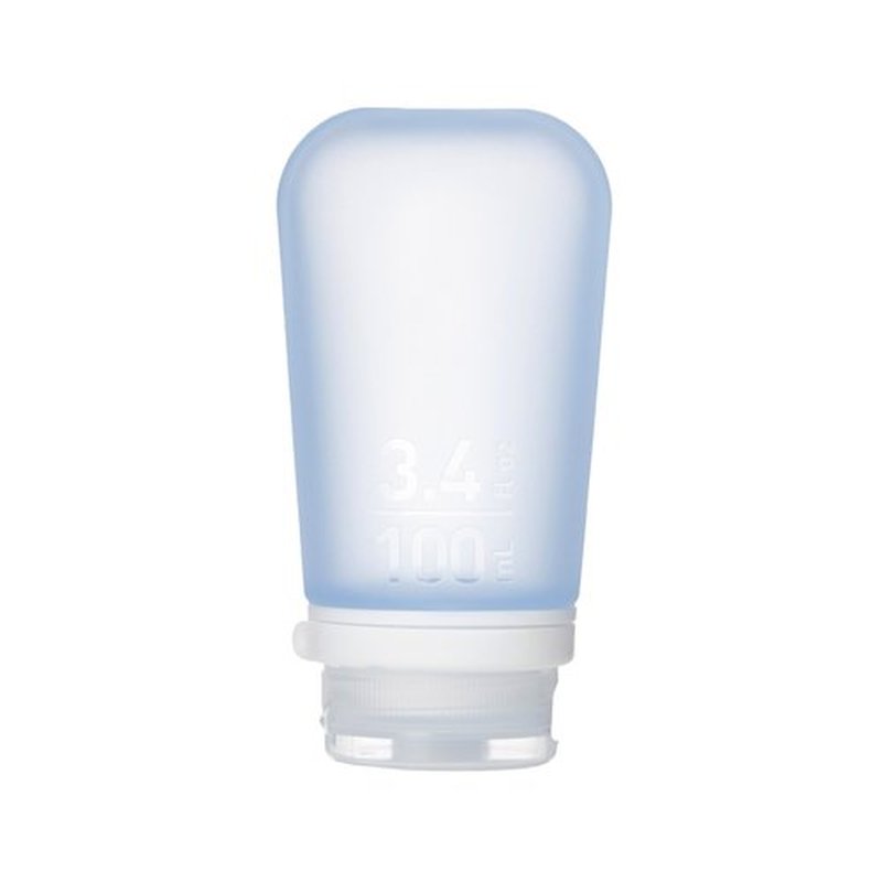 humangear GoToob+ (Large) | Refillable Silicone Travel Bottle | Locking Lid | Food-Safe Material | Blue, Large (3.4 fl.oz.; 100ml)
