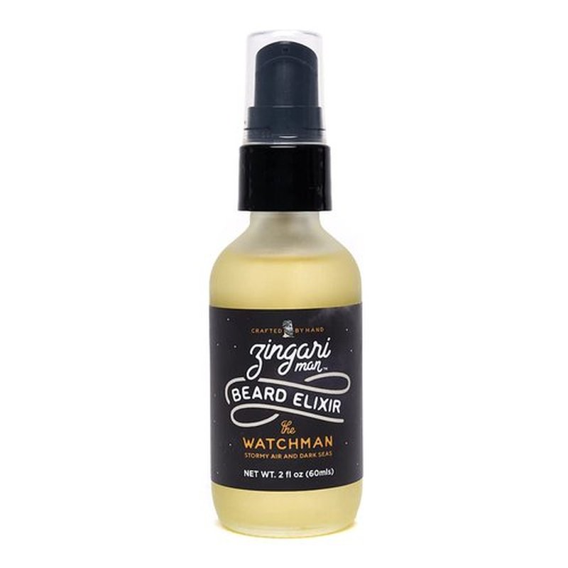 Zingari Man The Watchman Beard Elixir – Conditioning, Softening and Rejuvenating Grooming Product – Natural Fruit Oils Tame Beards and Moustaches and Nourish Facial Skin, 2 fl oz