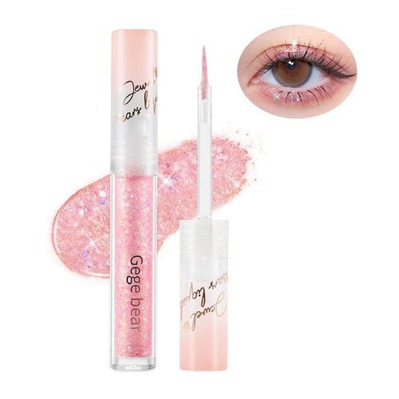 Jutqut Jewel Liquid Glitter Eyeshadow, Twinkle Shimmer Eye Shadow Eyeliner, Long-Lasting, Multi-Dimensional Sparkle Finish, Quick Drying Shimmer Tears Loose Glitter Glue Korean Eye Makeup, 07#