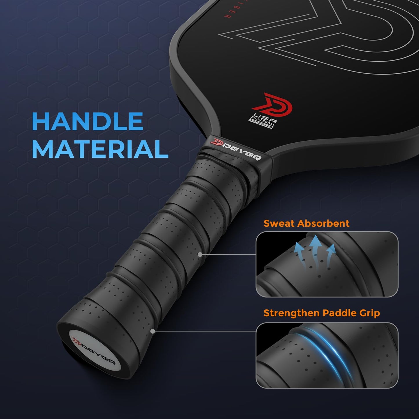 DGYGQ Pickleball Paddles - Professional Carbon Fiber Paddle with Honeycomb Core Pickleball Rackets - Lightweight Precision & Enhanced Shock Absorption for High Spin