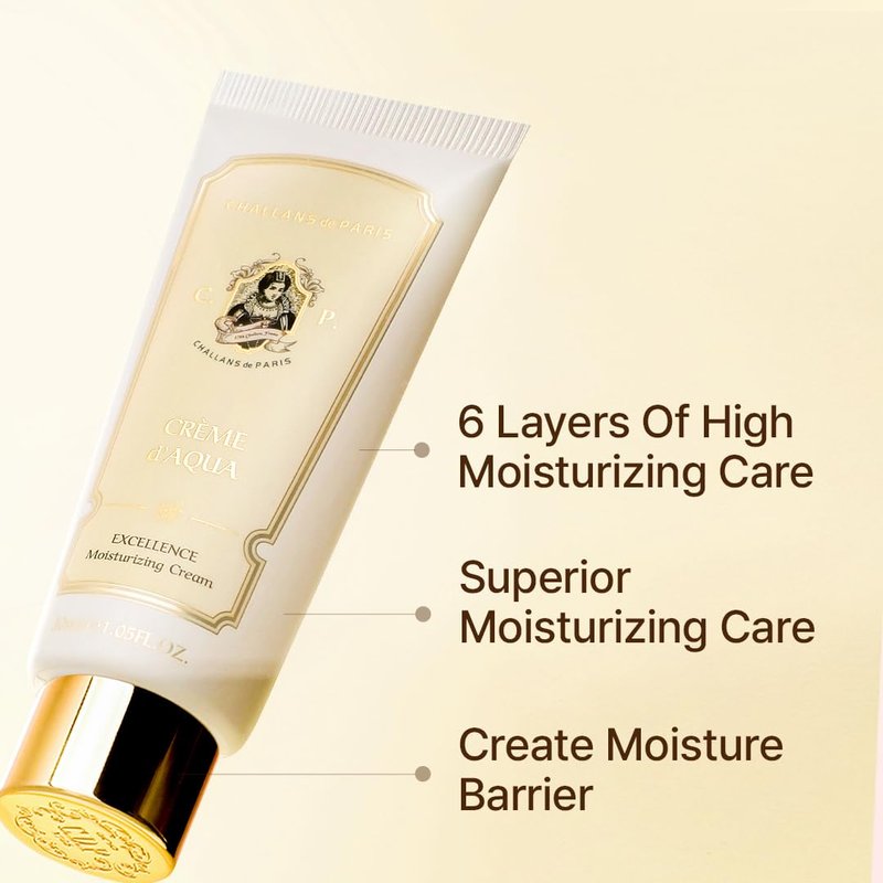 Hydrating Moisture-Balance Cream - Paris Crème d’Aqua Excellence for Smooth, Refreshed Skin | Lightweight & Fast-Absorbing, 1.01 fl oz
