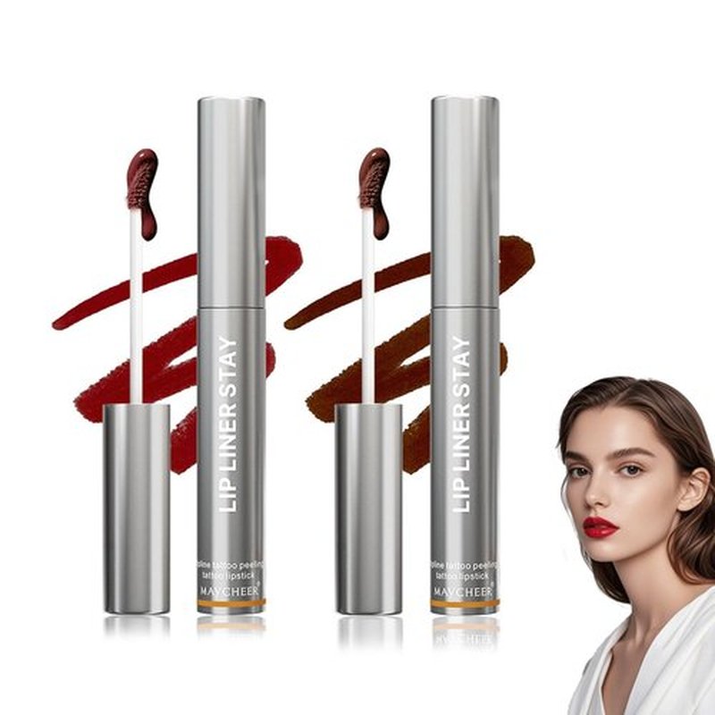 HUSCAN Veldoro Lip Stain, Veldoro Peelix Peel Off Lip Liner, Peelix Peel Off Lip Liner Stain, Veldoro Peel off Lip Stains for Women (#03+#01)