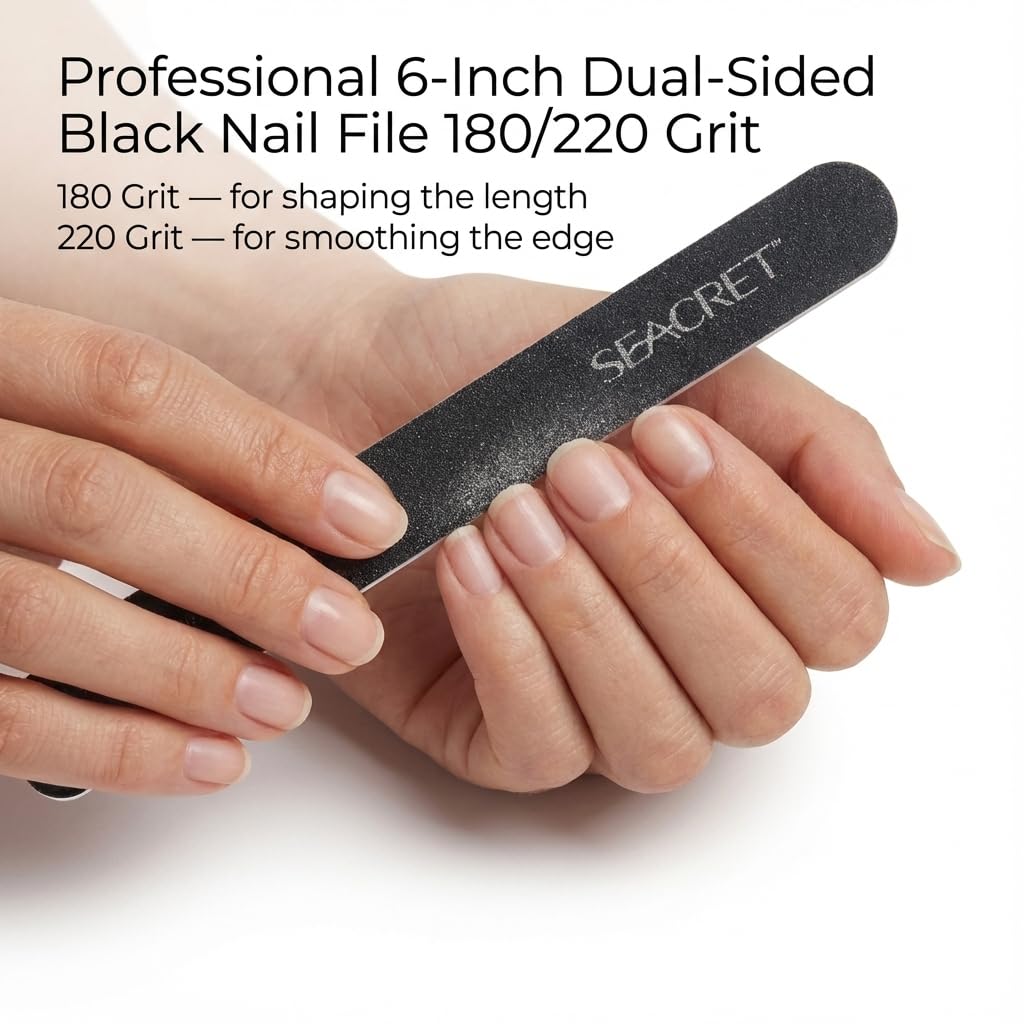 SEACRET Nail Care Collection – Dead Sea Mineral Manicure Kit with Nail File, 3-Way Buffer, Cuticle Oil, Body Lotion for DIY Home Manicure & Pedicure, Buffer Nail File, Nail Buffer, Nail Care Kit