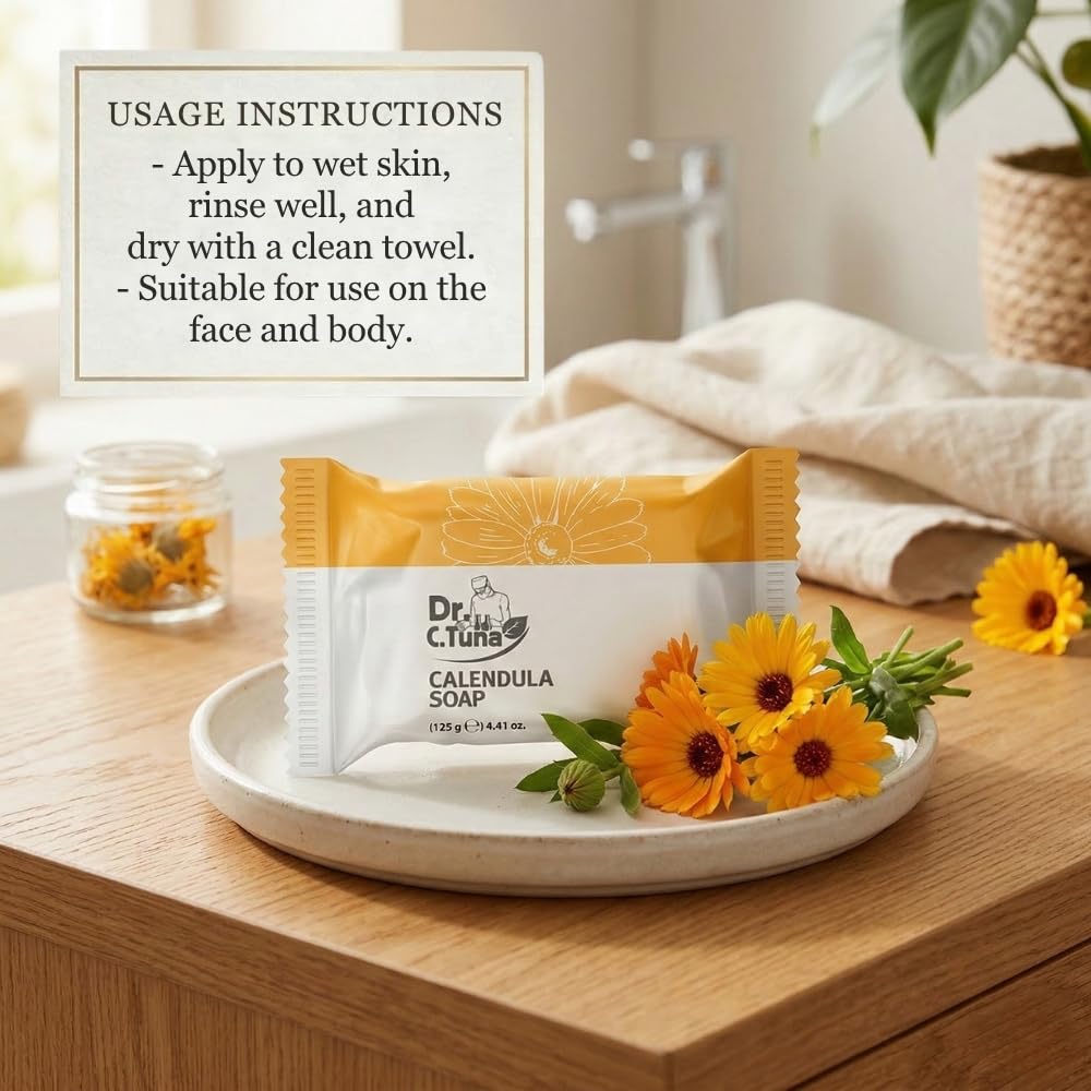FARMASi Dr. C. Tuna 2 Pack Calendula Soap Bar, Hydrating Skin Care, 4.41oz