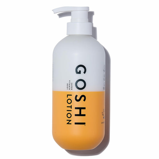 GOSHI Super Vitamin Body Lotion - pH-Balanced Body Moisturizer for Dry Skin, Aging Skin & Biome Support - Concentrated Rice Protein & Shea Butter - Non-Greasy, Silky Finish - 20 oz