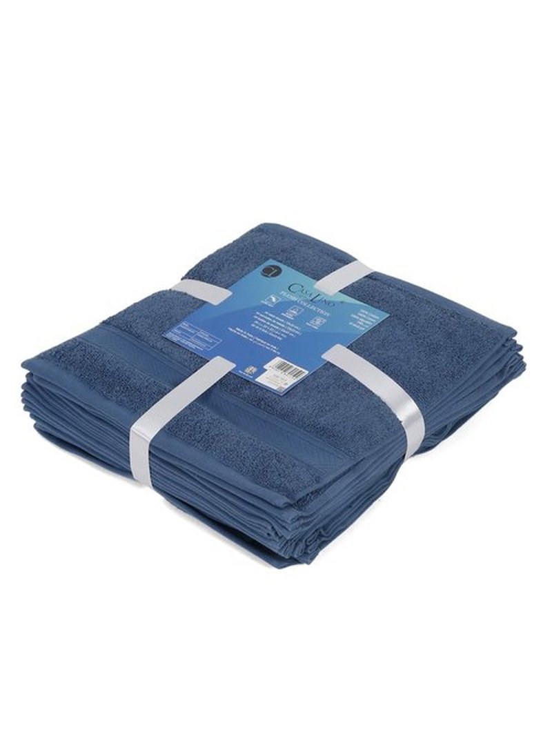 Casa Lino 24 Pack Wash Cloths Set, (12" X12) 100% Cotton wash Cloths, wash Cloths for Your face and Body, Highly Absorbent & fingertip Soft wash Cloths for Your face and Body, Cobalt
