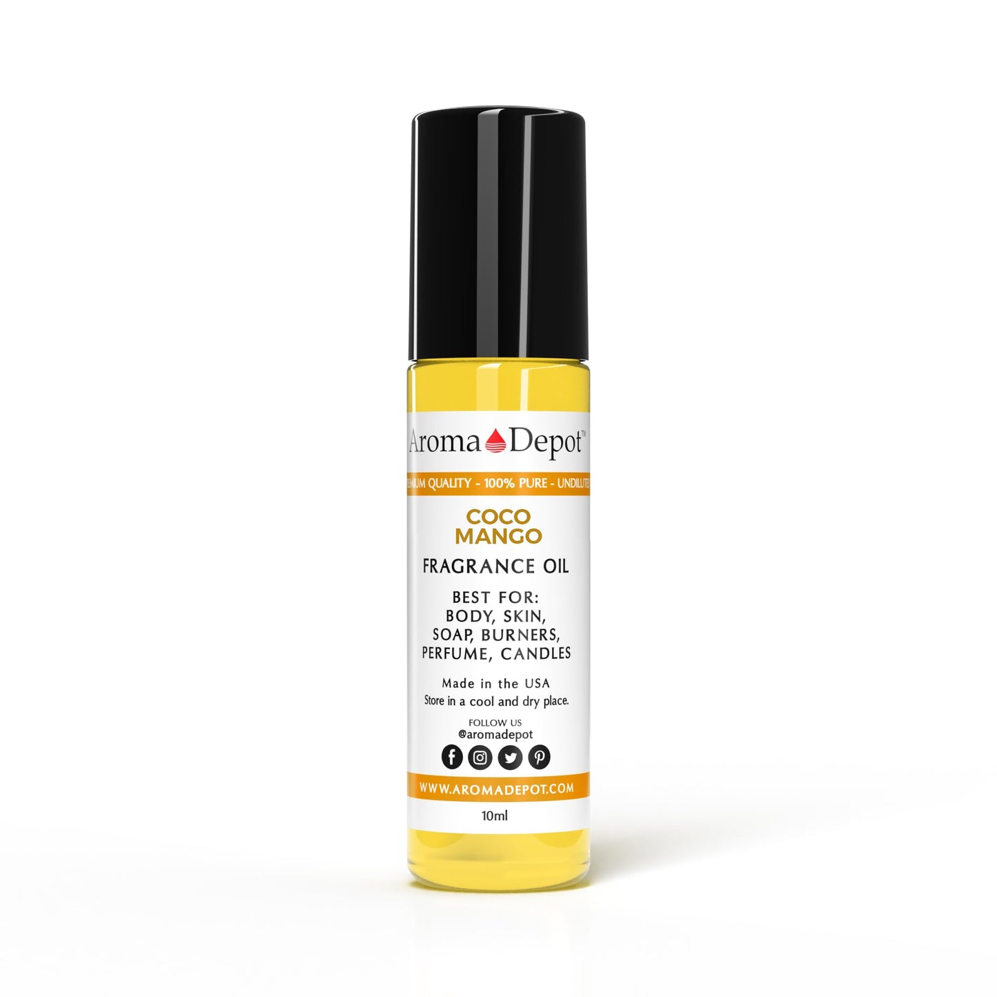 Aroma Depot 10ml. Coco Mango Unisex Perfume/Body Oil Our Interpretation, Premium Quality Uncut Fragrance Oil Soap, Candle Making & Incense