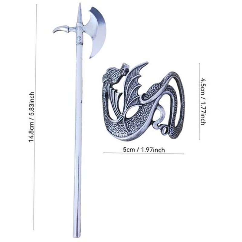 Weapon Hairpin Chinese Hair Sticks for Women – Hair Chopsticks Accessories (dragon and axe)