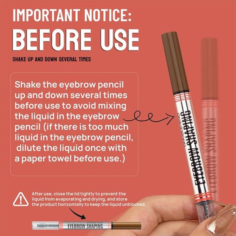Microblading Eyebrow Pen, Eyebrow Pencil with 4-Fork Tip & Shaping Brow Gel, Waterproof 2-in-1 Dual-Ended Eye Brow Pencils for Women & Brow Glue Makeup Kit for Natural-Looking Brows Makeup,Dark Brown