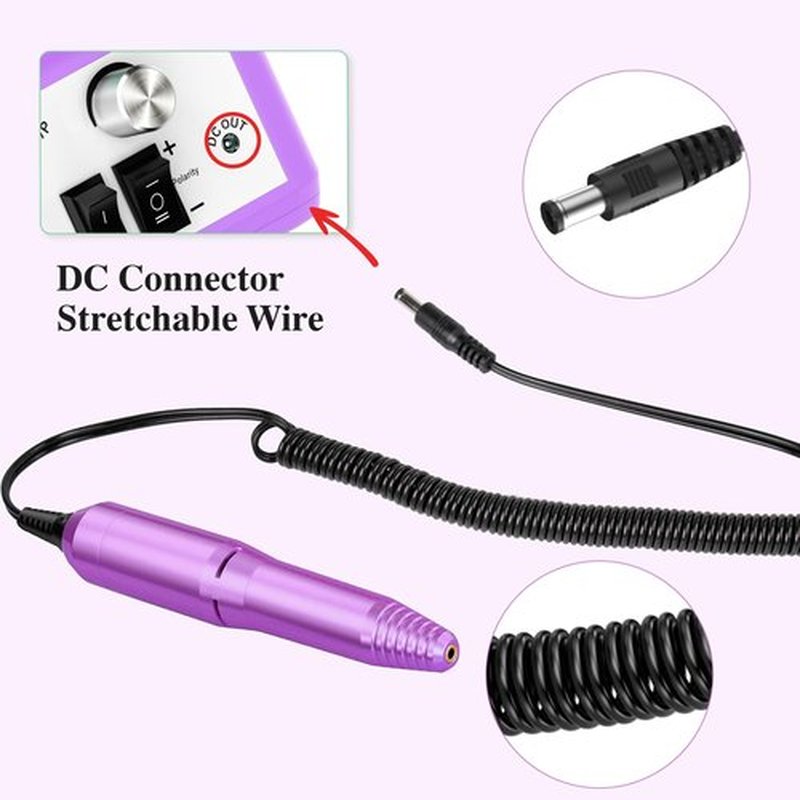 Nail Drill Handpiece Replacement for Professional Nail Drill Machine, 20000 RPM Handpeice Replacement Parts for SUBAY, ALLE˙S, HOINVO and JIASHENG, Purple