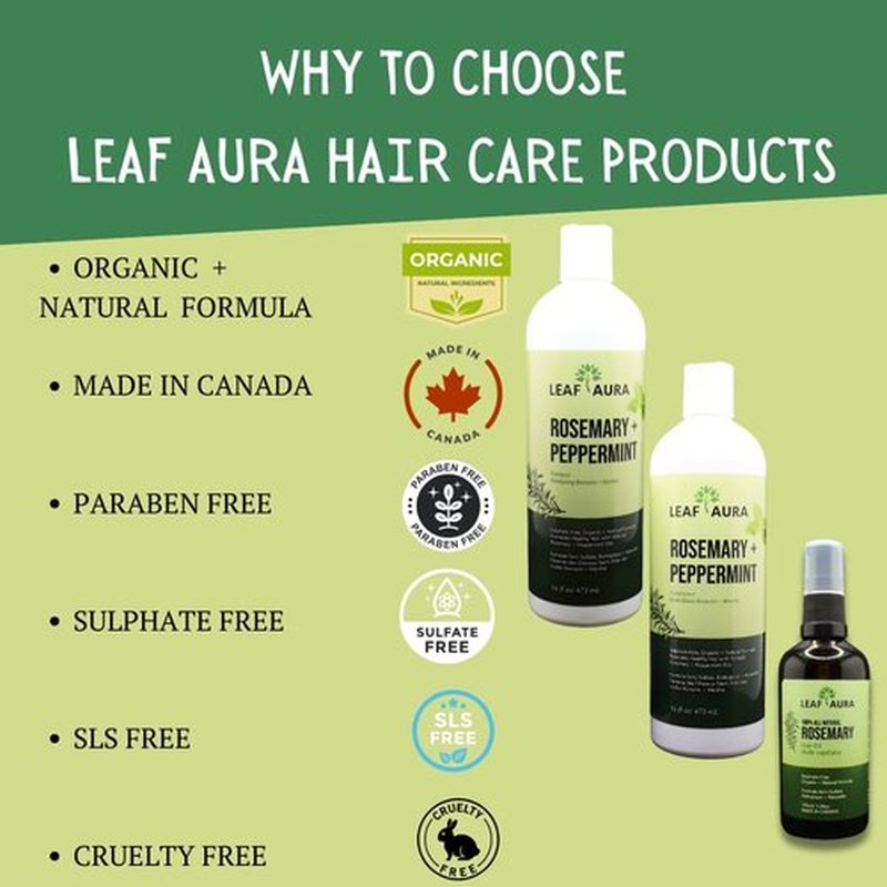 leaf aura Rosemary Hair Oil- 100% Natural- Made in Canada- 100ml (100 ml)