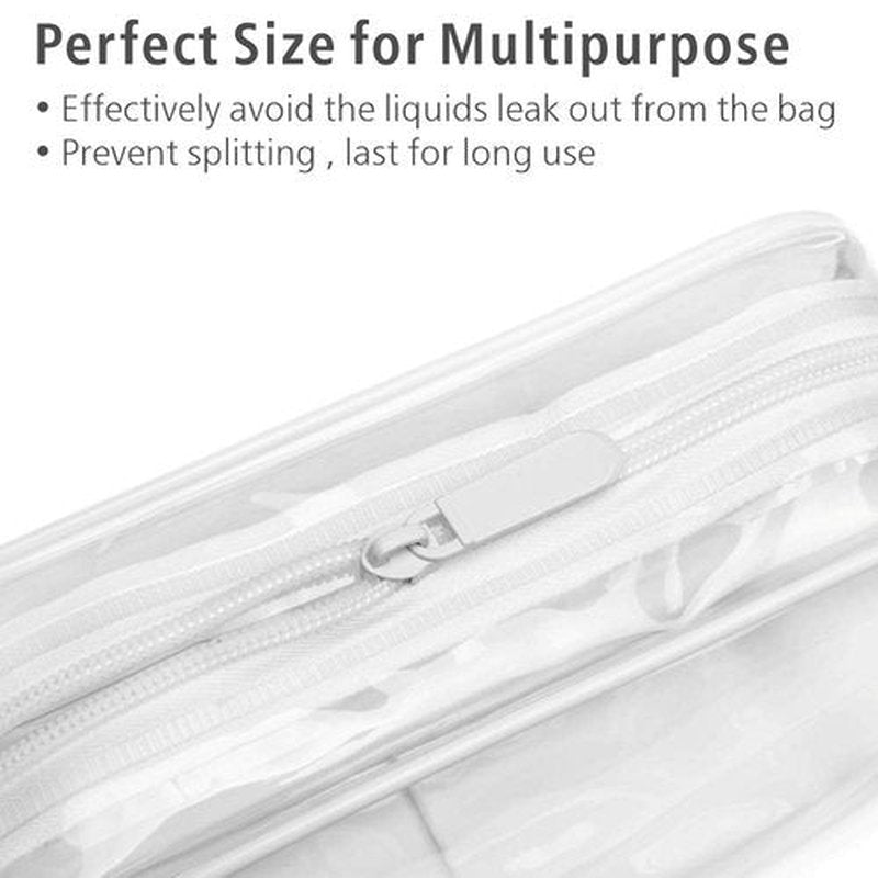 PACKISM Clear Makeup Bag with Zipper - 5 Pack Beauty Clear Cosmetic Bag TSA Approved Toiletry Bag, Travel Clear Toiletry Bag, Quart Size Bag Carry on Airport Airline Compliant Bag, White…