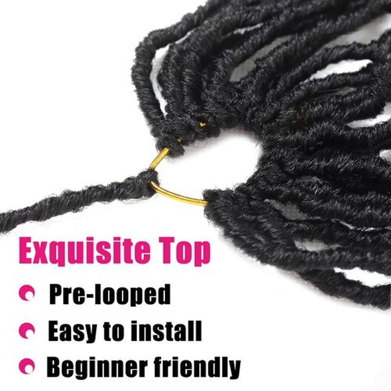 Faux Locs Crochet Hair 36 Inch 5 Packs Pre Looped Soft Locs Crochet Hair Natrual Black Color Synthetic Hair Extension for Women and Girls(36Inch, 1B)
