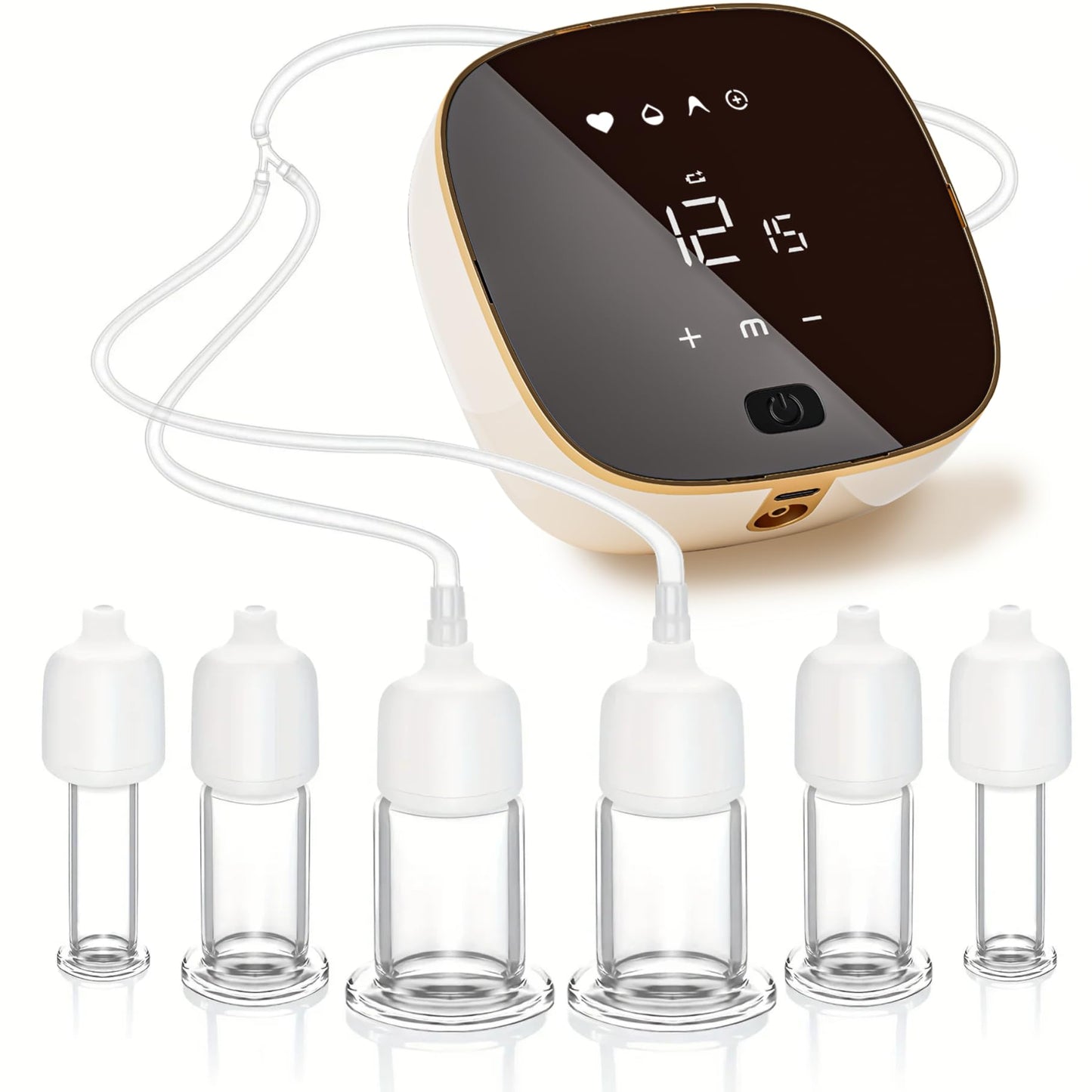 Drizzlen 3-in-1 Electric Facial Cupping Set, 6 Glass Cups for Face, Eye & Neck Massage, Reduce Puffiness & Improve Skin Appearance