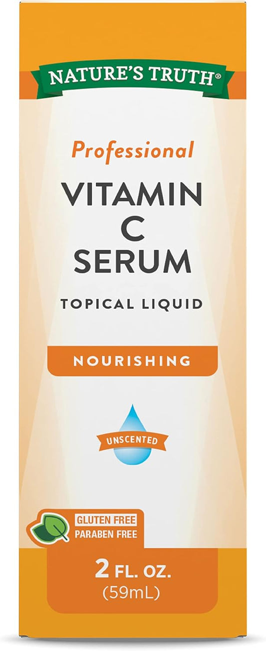 Vitamin C Serum 2 oz - Nourishing Oil for Face & Skin | Unscented Formula