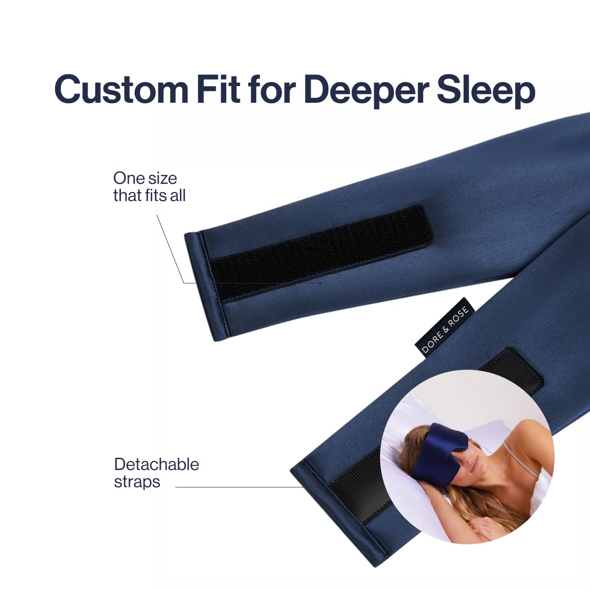 Dore & Rose Deep Sleep Mask, 100% Pure Silk Eye Mask for Sleeping
