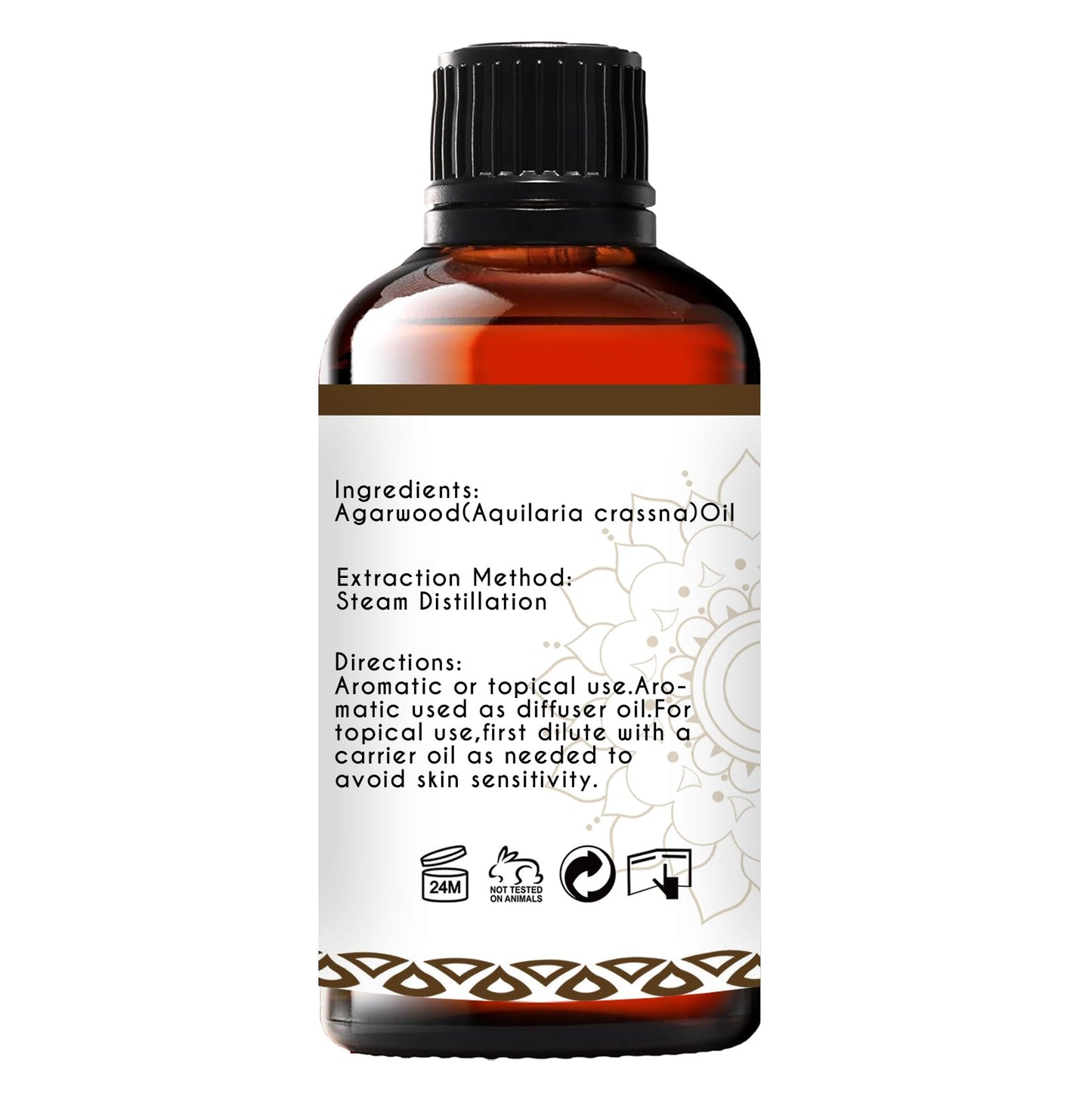LOTUSJOY Agarwood Essential Oil, Pure Natural Organic Oud Essential Oil for Diffuser Meditation and DIY Cosmetic Making- 1 Oz