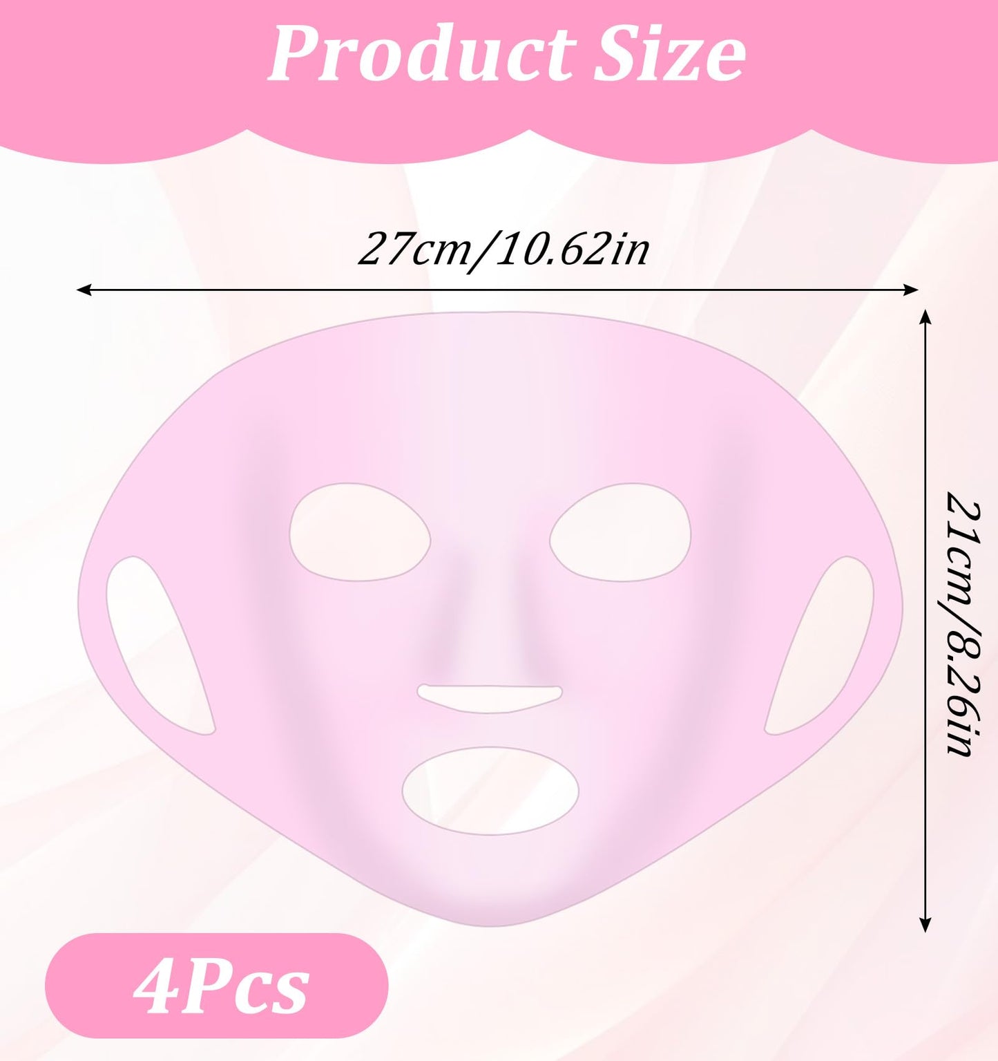 ValueBargain 3Pcs Silicone Facemask Holder Reusable, Silicone Face Mask Holder Firming Facemask Holders for Sheet Masks, Wet Locking Avoid Evaporation Skincare Beauty Tool Pink Gold White