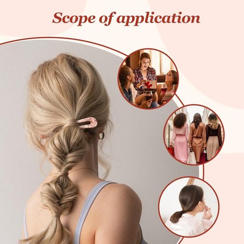 French Hair Pin, 2024 New U-Shaped Hair Pins for French Twist Hair, French Twist Hair Pins/Hair Fork for Thick Hair Buns Chignons, French Pins Hair Clips Hair Style Accessories for Women (B)