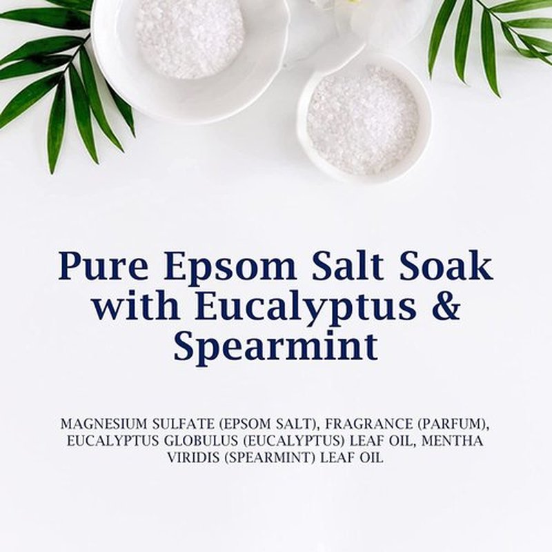 Dr Teal's Pure Epsom Salt Soak, Relax & Relief with Eucalyptus & Spearmint, 3lbs (Pack of 2)