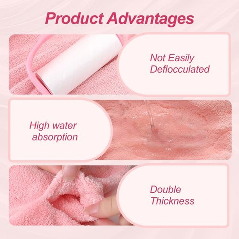 2Pcs Rapid Drying Towel, 2025 New Rapid Drying Towel for Hair with Button, Microfiber Hair Towel for Curly Hair, Rapid Hair Drying Towels for Women Shower (Blue+Pink)