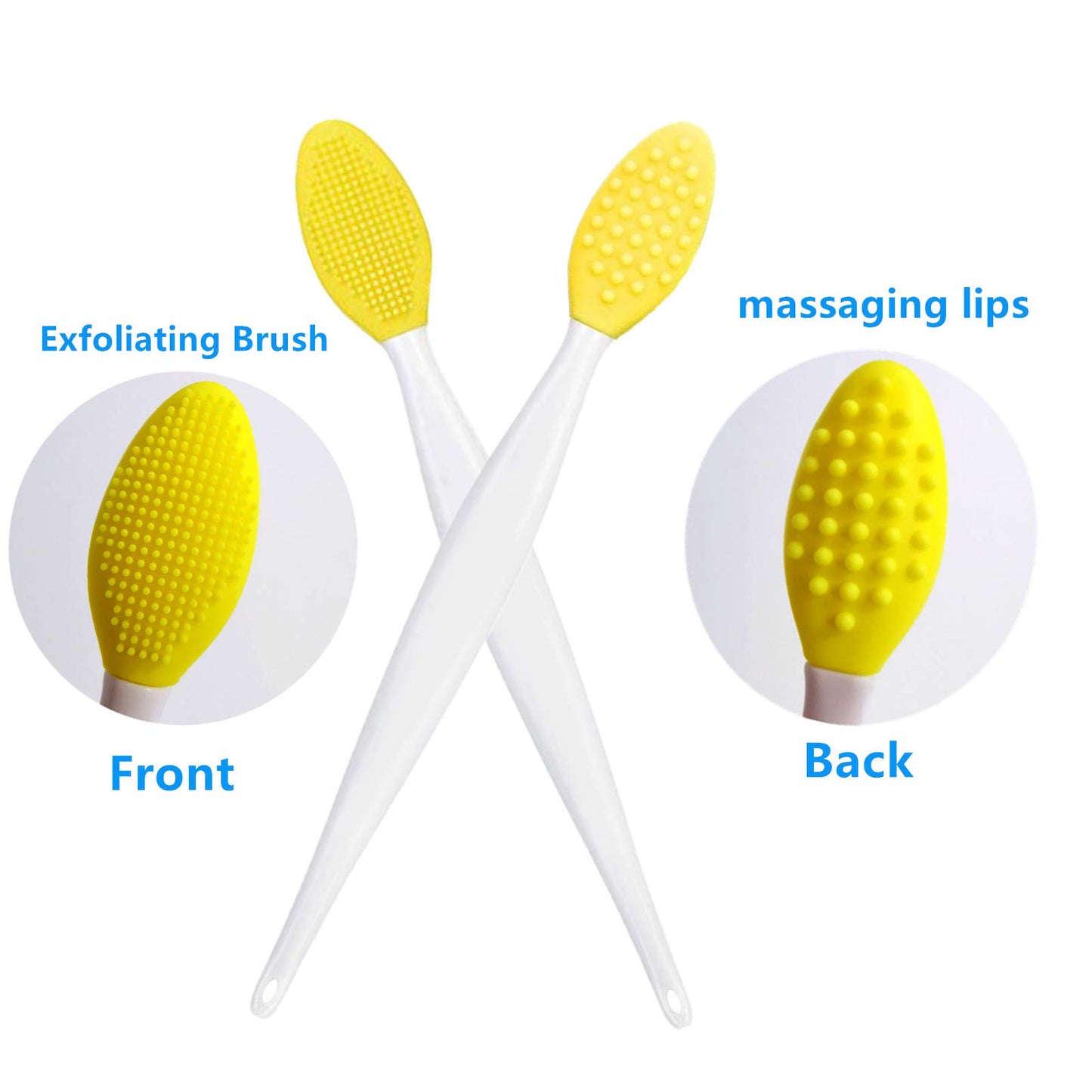Lip Scrub Brush,Lip Scrubber Exfoliator,Double-Sided Silicone Lip Exfoliating Tool for Men Women Lip Lightening,Lip Exfoliator Scrubber Tool for Dark Lips (8 PCS)